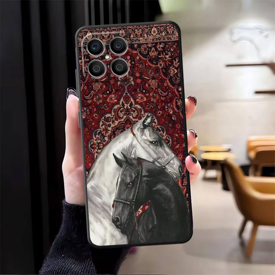 Animal Horse Pattern Case for Honor X5b X7 X8 X6 8X 200 400 Lite 90 Magic5Lite X9a 70 Black Soft Phone Cover