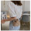 Floral Canvas Bag Bucket Straw Bag Women's Small Fresh Lace Fashion Shoulder Crossbody Bag