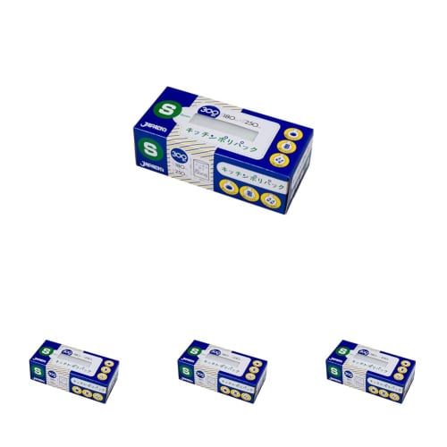 Japan Pack Storage Bags, Semi-Transparent, Small, 18cm Wide X 25cm Long, 0.008mm Thick, 300 Count, Embossed, Easy-Open, Compact, SSB11 (Pack of 4)