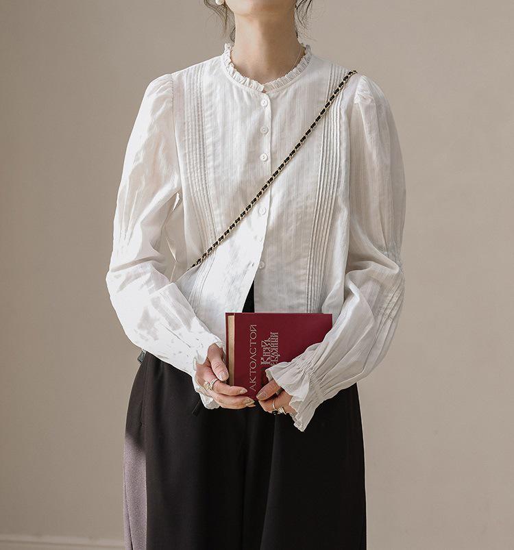 

Тушь Сад Южной Франции Осень/Зима Французская Фея Вышитая Белая Рубашка с Пышными Рукавами XL белый