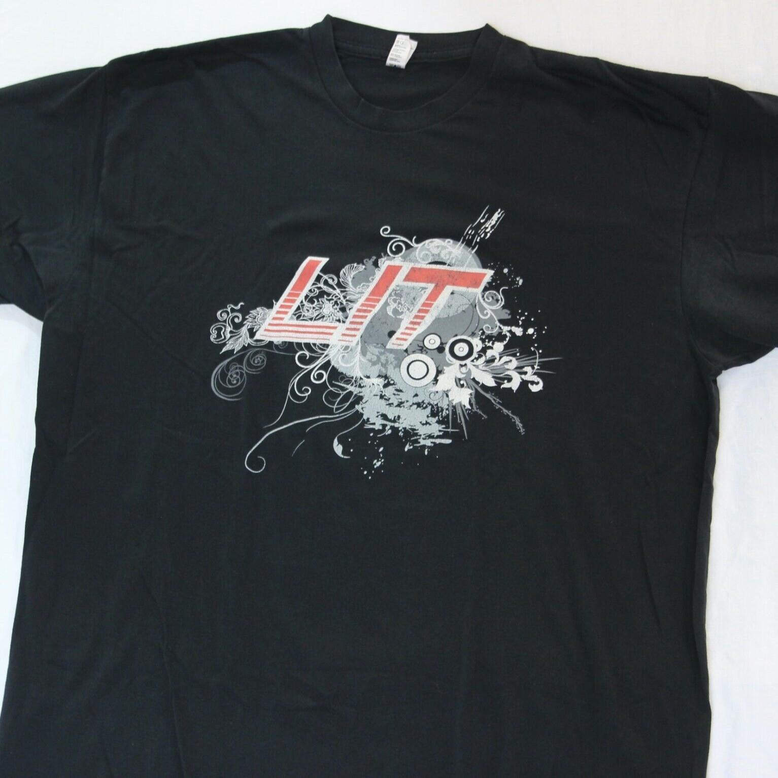 Lit Band Black Cotton Shirt Full size S-5XL Unisex TH281 L
