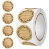100-500pcs Kraft Paper Flowers Thank You Label Stickers for Gift Card Package Party Wrapping Baking Small Business 1inch