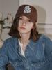 Olinkeompeulliteu [Unisex] Alcp Applique Washed Ball Cap (Brown)
