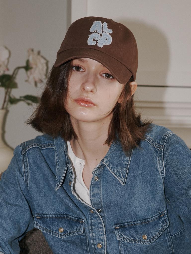 Olinkeompeulliteu [Unisex] Alcp Applique Washed Ball Cap (Brown)