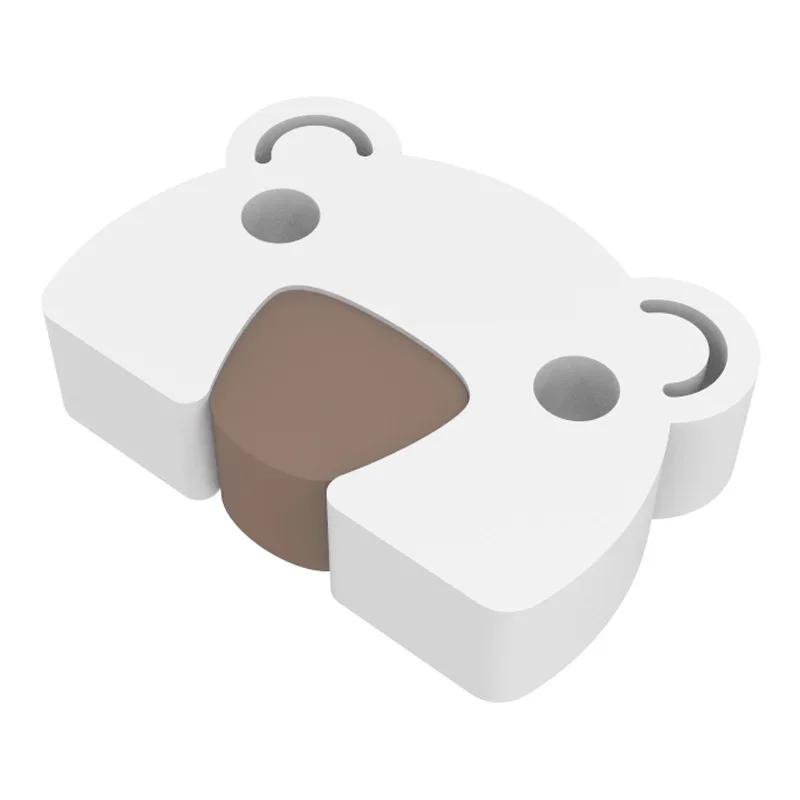 Baby Safety Door Stopper Home Toddler Anti-Pinch Hand Thick Door Block Cartoon Bear Kids Finger Protect White EVA Door Stoppers