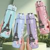 1PC Eiffel Tower Paris Floral 750ml Color Plastic Sports Water Bottle Leakproof Flip Straw Lid Suitable for Sports Office Home Use