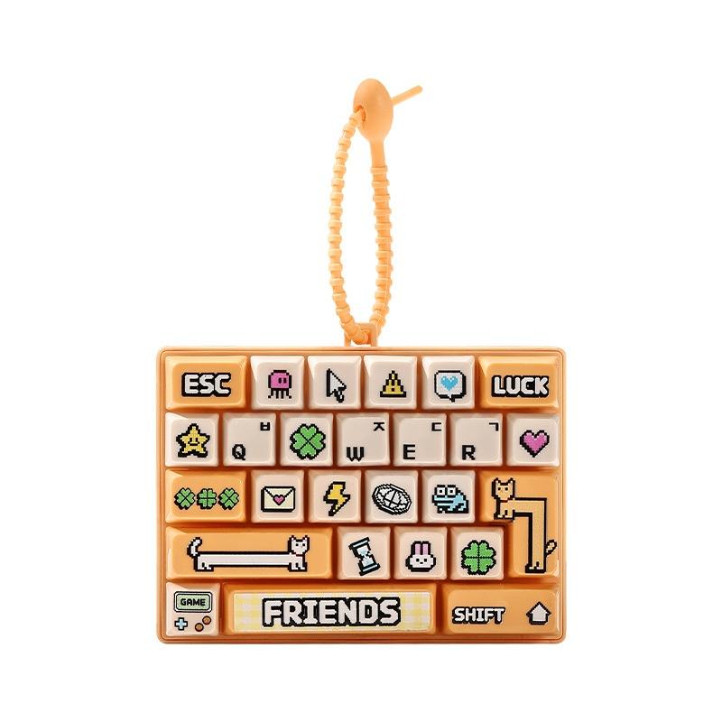 26-Key Cap Keychain Anti-Stress Keycap Clicker Keyboard Fidget Clicker Bag Charm Keychains Keyboard Keychain 1Pc