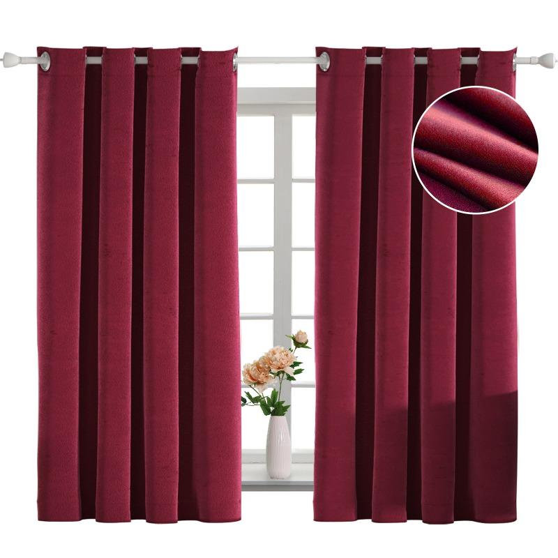 1Panel Thicken Velvet Curtains Blackout Solid Color Curtains for Living Room Bedroom Dining Nature Vertically Custom Size