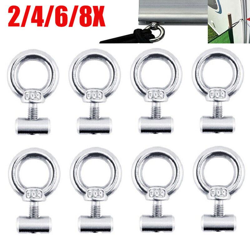 Garden Rail Stoppers Awning Stoppers Covers Exquisite Tool 2-8pcs Awning Marker M4x12mmx6mm Multipurpose Silver