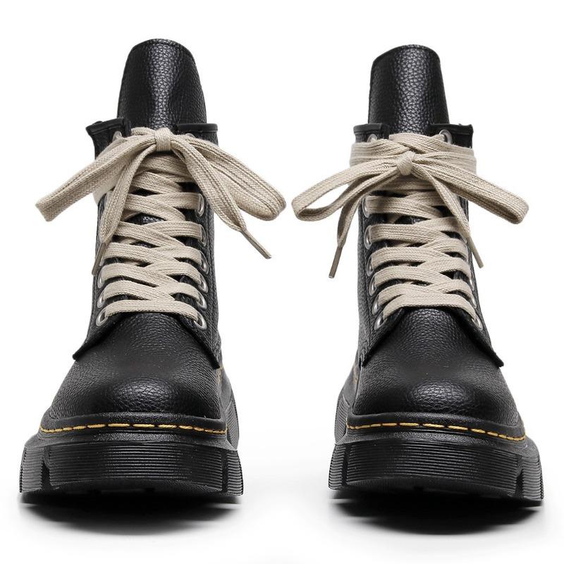 Martin Boots Leather Men's Boots Trendy Boots Thick-soled Straps Personalized Women's Boots Black