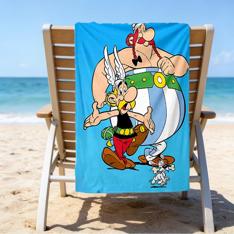 Custom Name Beach Towel Asterix Friends Beach Towel, Soft Microfiber, Gift for Her/Him, Birthday, for Pool, Beach, Travel, Fan gifts