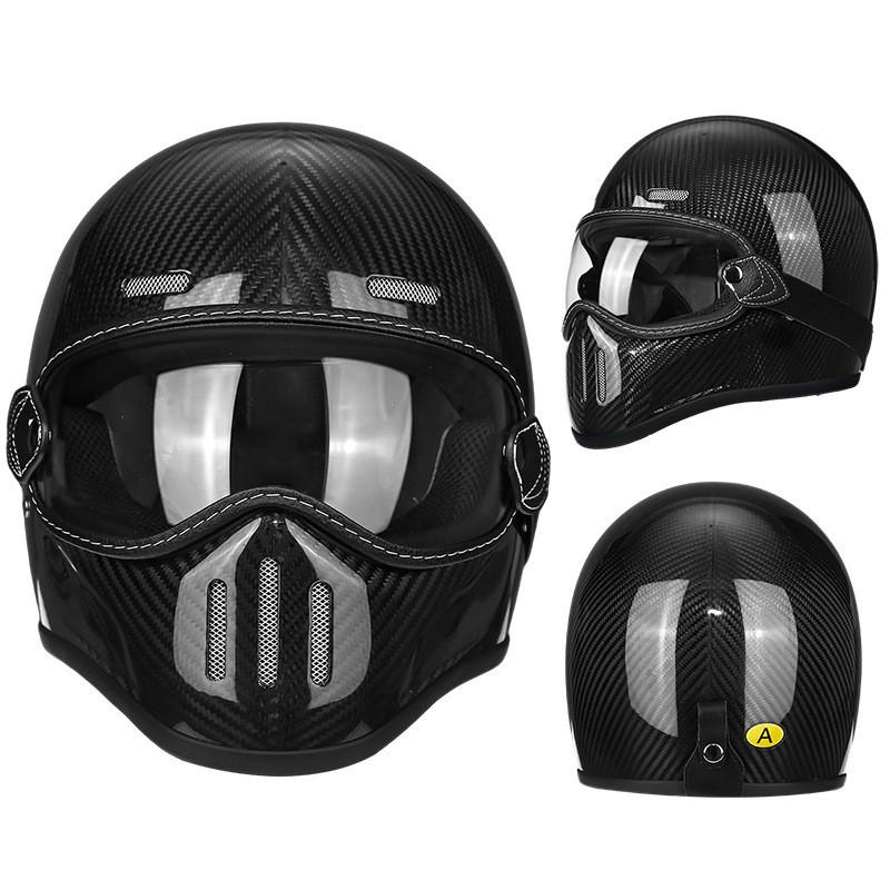 Fiberglass Retro Full Face Motorcycle Helmet Men Women Small Shell Pig Nose Design Harley Cruiser Style