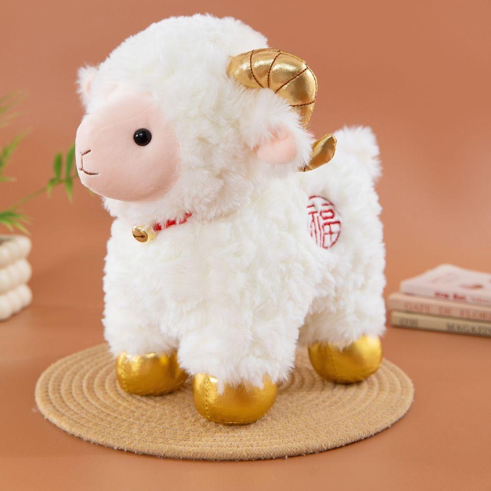 Soft Plump Design Sheep Plush Toy Curly Hair Goat Doll Zodiac Sheep Plush New Year Celebration