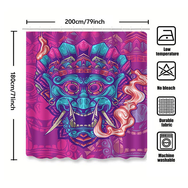 Tuniu Psychedelic Dragon Shower Curtain Pattern Unique Anime Art Bathroom Decor Wall Art Room Decor