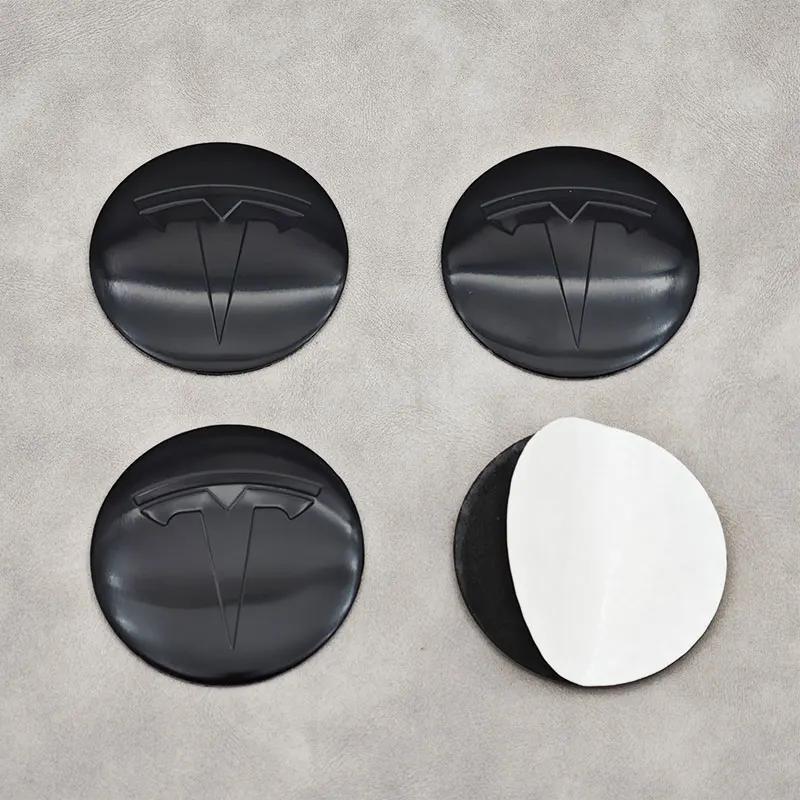 Autoaufkleber Tesla 20 Stück 56mm Autoemblem Radnabendeckel Aufkleber Für Tesla Model S Model3 2024 Model Y X Reifenmitte Abdeckung
