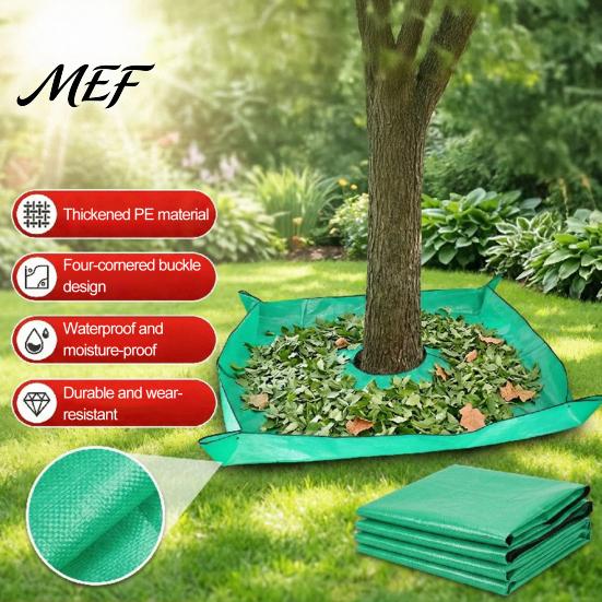 Reusable Gardening Soil Tray Landscape Tarp for Trimming, Garden Pruning with Hole & 4 Weather Resistant Corner Buckles, Shrub Trimmings Catcher Leaf