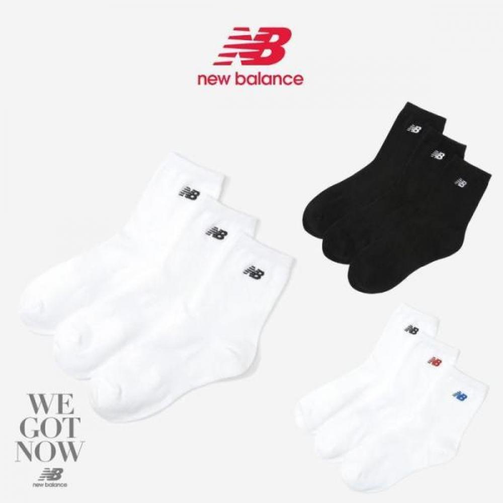 New Balance Женские носки S Средние 3 пары Без ворса Вышивка blacks