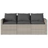 2 Piece Outdoor Dining Set with Cushions Light Grey Poly Rattan