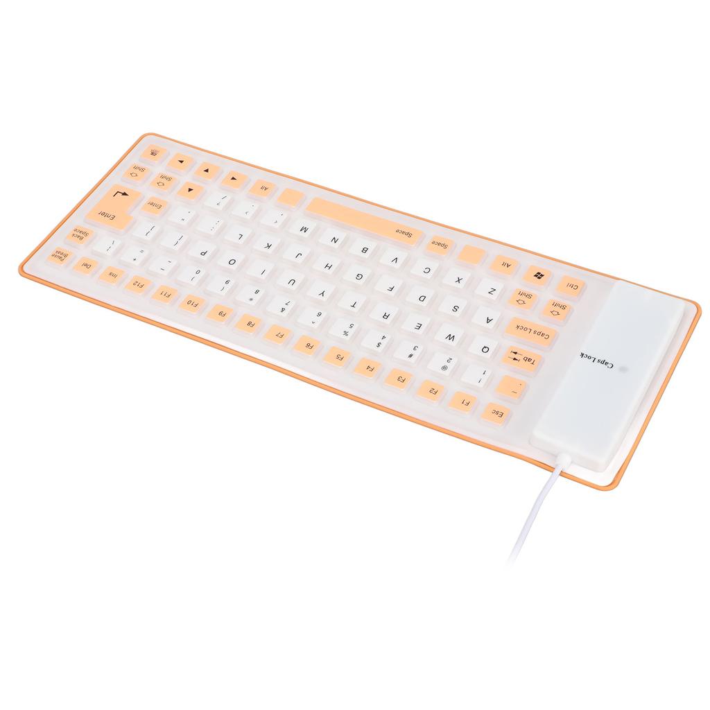 Silicone Keyboard Fully Sealed Design Lightweight Portable Silent Soft Comfortable USB Wired Silicone Keyboard for PC