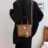 2025 autumn and winter new fashion trend exquisite small square bag bucket bag single shoulder oblique span women's bag