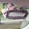 Bows Plaid Car Safety Belt Shoulder Pad Cover Handbrake Sleeve Gear Cover Rear View Mirror Cover Car Interior Decoration Suit Women