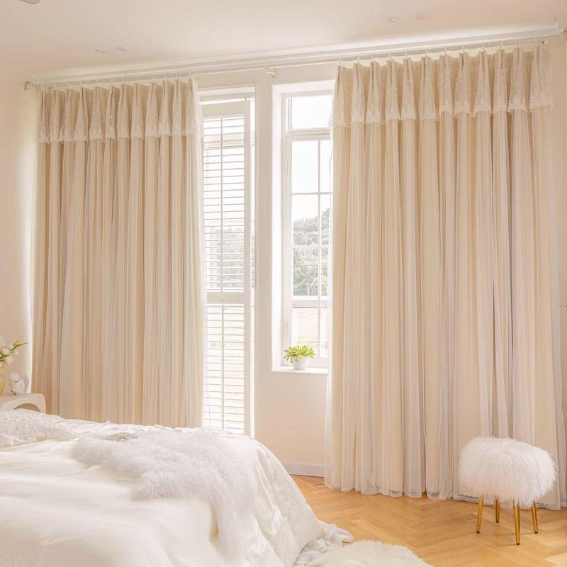 Tende oscuranti da principessa: Doppia Tenda Moderna con Pizzo per Camera da Letto, Soggiorno e Balcone
