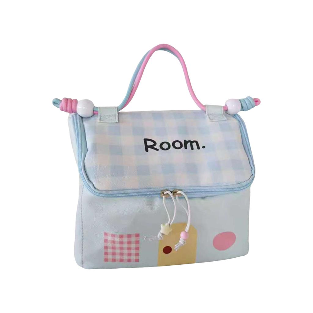 Dopamine Style Waterproof Makeup Bag Large Capacity Multi Compartment Travel Cosmetic Organizer for Women and Students