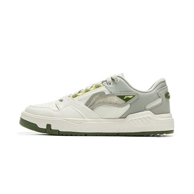 Li Ning COMMOM 80s Slip Resistant Abrasion Resistant Low Top Skateboard Shoes Men's White Green AGCV051-3