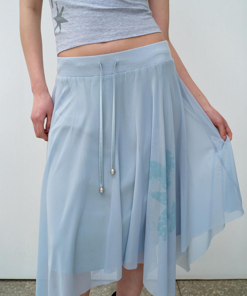 The Vinyl House Mesh Layered Skirt (W) Blue