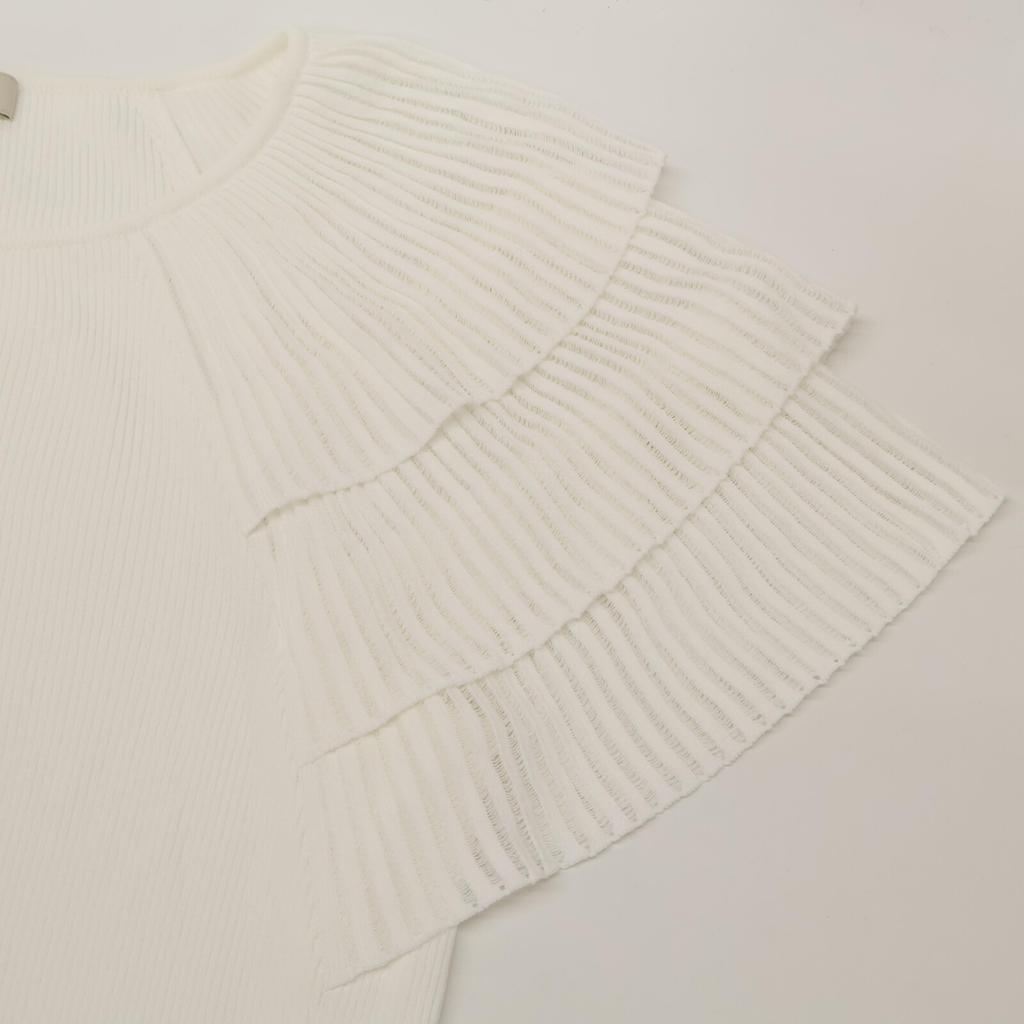 EPOCA M5N18-346-01 24th year tiered sleeve knit pullover tops 40 IvoryUsed