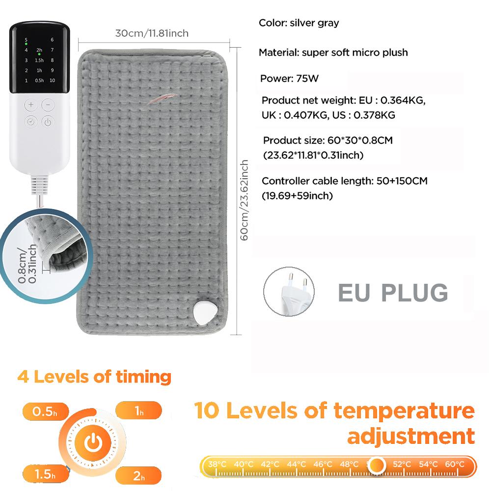 

50*100cm Home Electric Heating Pad Back Shoulder Office Winter Warming Blanket 10 Heat Thermal Mat Abdomen Period Menstrual Belt