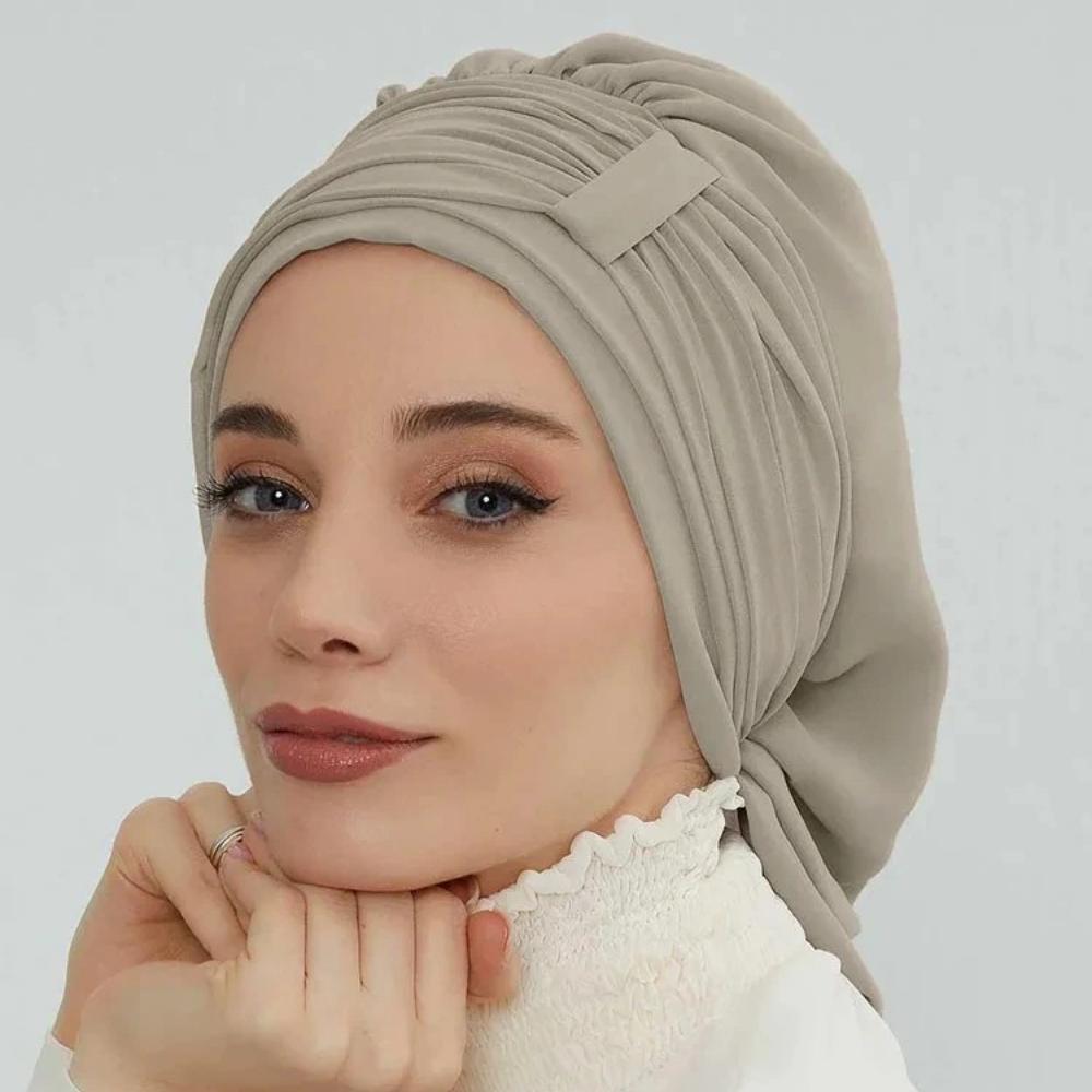 Muslim Instant Turban Pure Color Stretch Inner Hat Hijabs for Caps Ready To Wear Women Head Scarf Under Bonnet