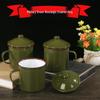 OLOEY Retro Militärgrüne Emaillierte Tasse