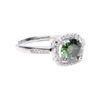 Bien Vetu Green Moissanite Ring 1 Carat Square Pavé 127