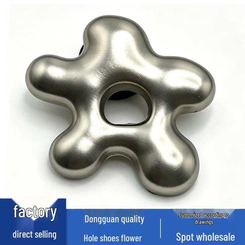 Metal Matte Flower Chain Shoe Buckle Decorations