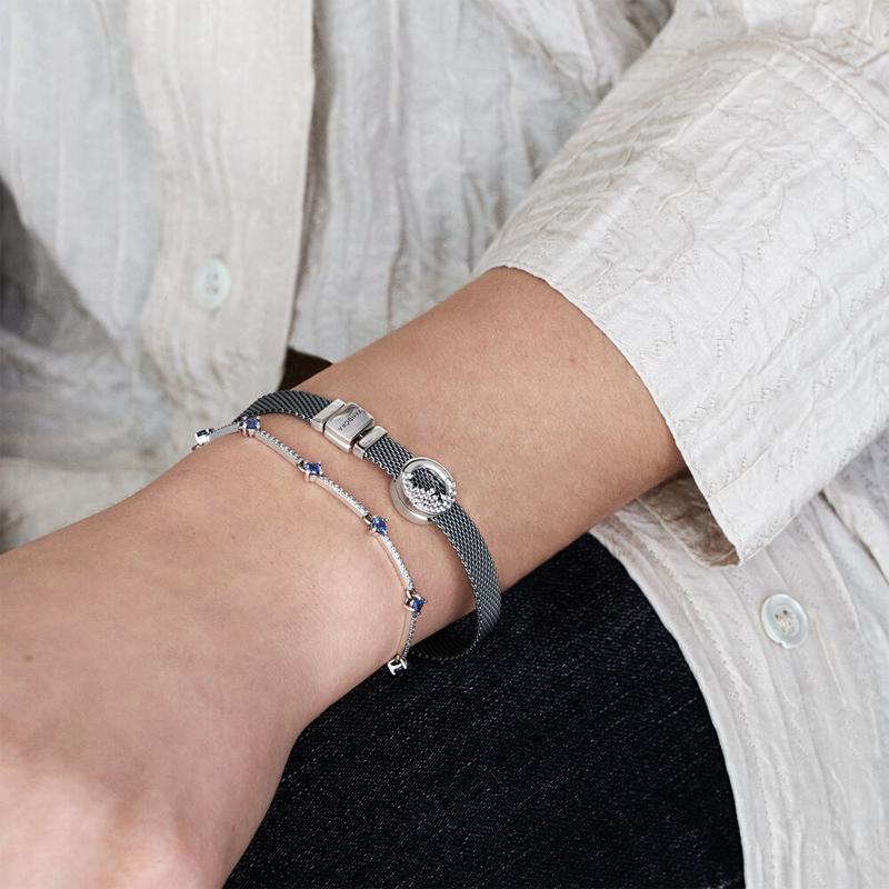 Pandora Funkelndes Pavé Pave 925 Silber Kette Armband Damen Silber 599217C01