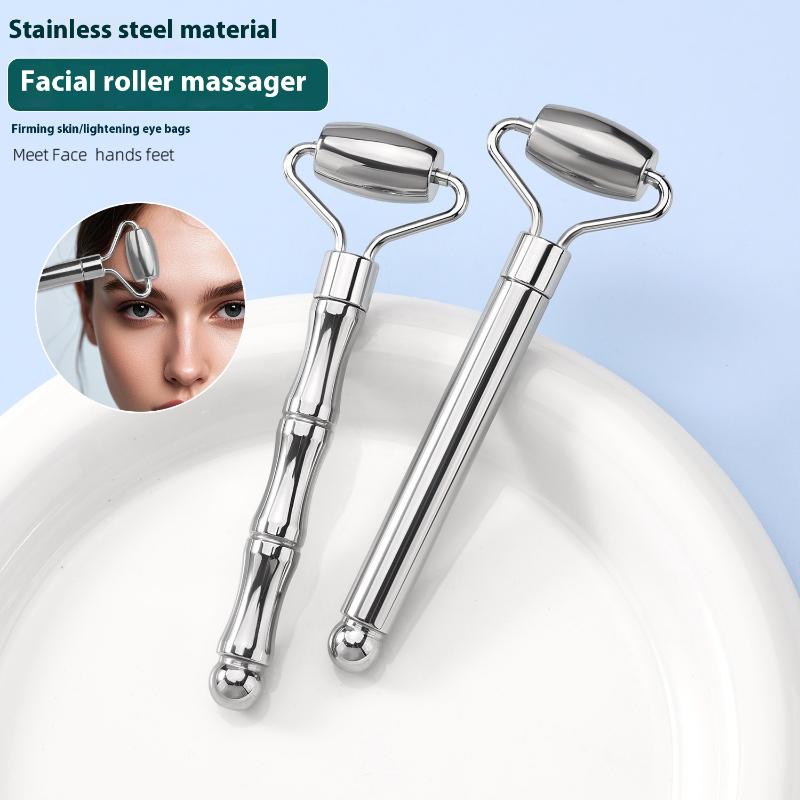 Facial Roller Gua Sha Beauty Face Neck Massage Tool Stainless Steel Skin Tightening Face Lifting Beauty Care Massage Roller