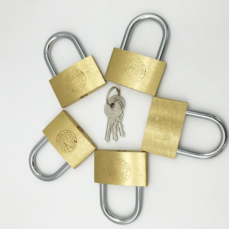 5 PC 50mm padlocks open by same keys Copper locks padlock for drawer luggage case box Hardware