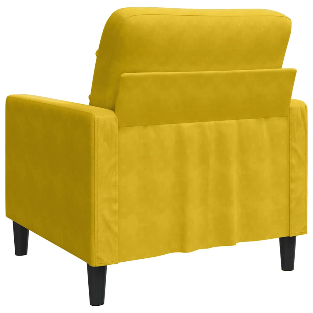 Yellow Armchair 60 cm Velvet
