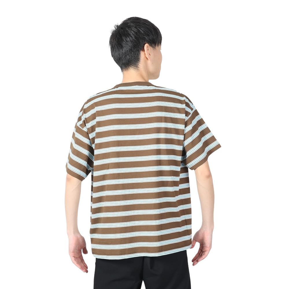 Kurzes, rundes One-Point-Border-Kurzarm-T-Shirt in Braun [Champion], Ärmel, Halsausschnitt, 100% Baumwolle, Stickerei, Logo, T-Shirt, Herren Casual, C3-Z332