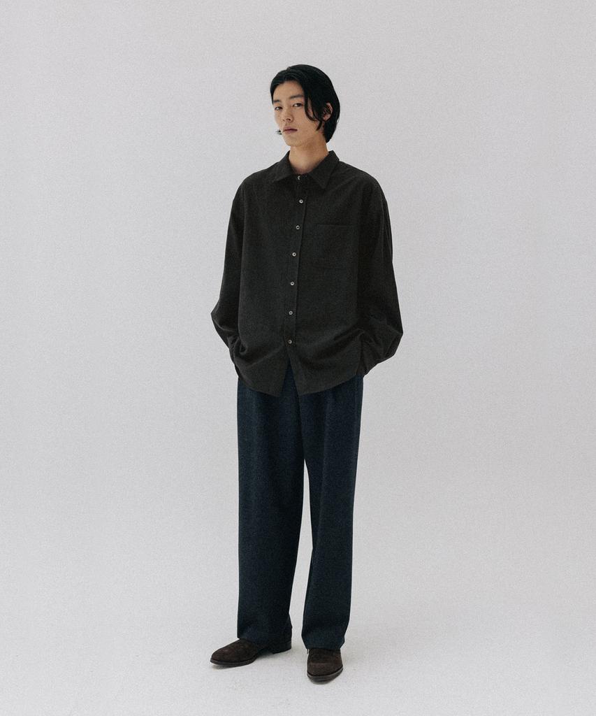 BLANKROOM Tactile Shirt_Melange Charcoal