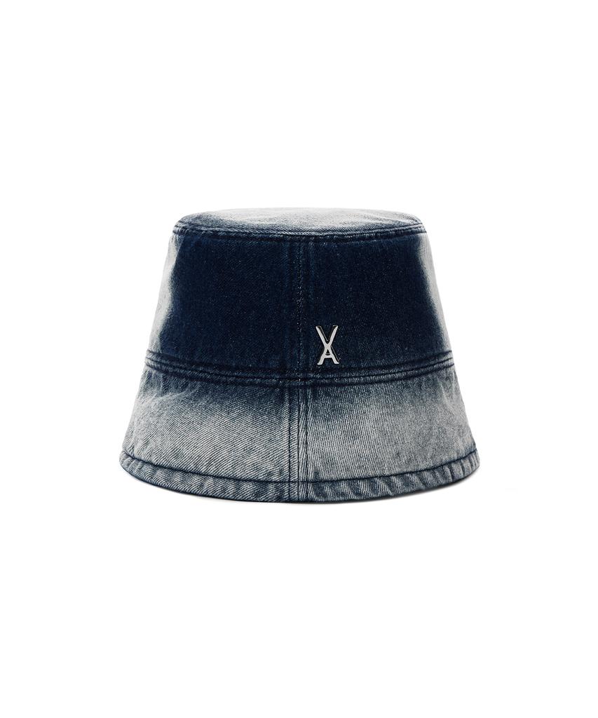 Bajal Va Studded Overdyed Denim Drop Bucket Hat Indigo