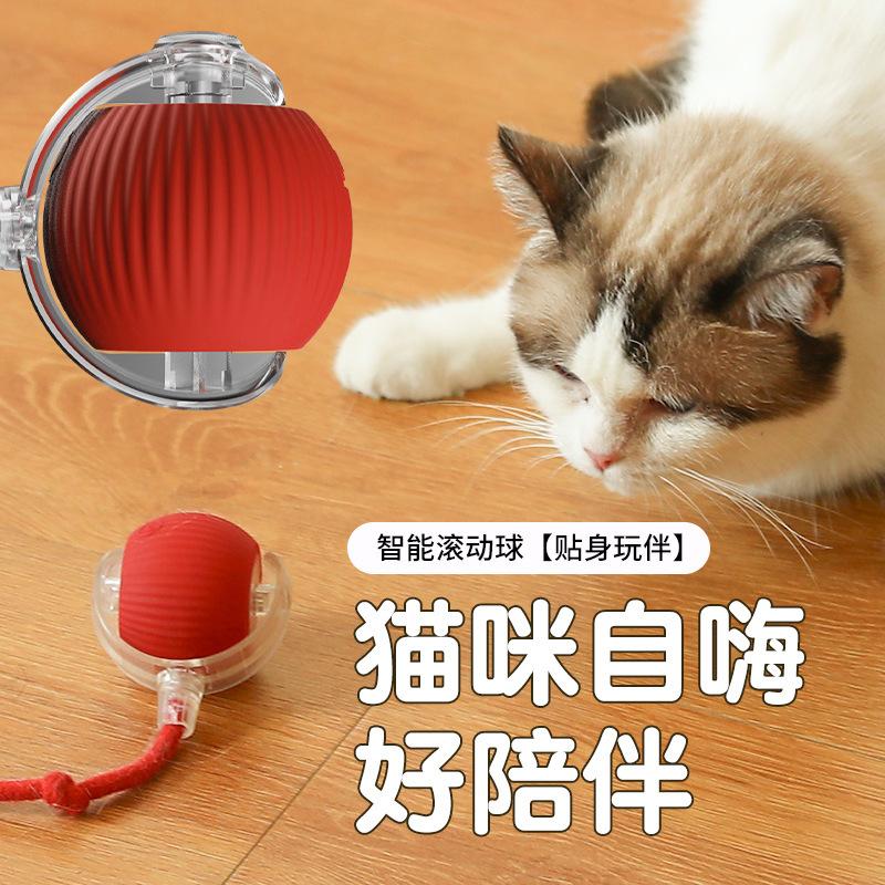 

Intelligent Rolling Ball To Relieve Boredom Electric Cat Toy with Rope Ball Cat and Dog Self-hi Artifact Pet Products