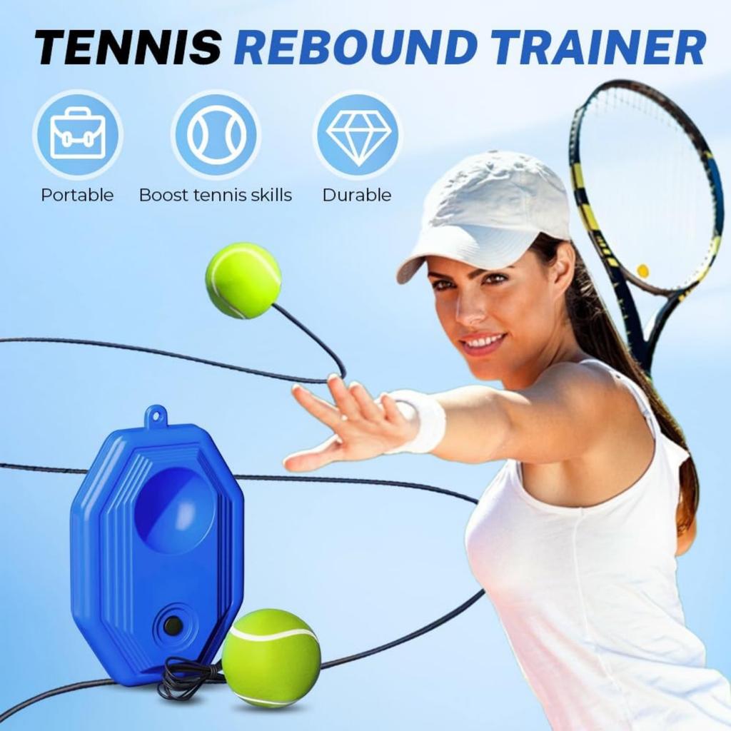 Tennis Training Base with Ball and Elastic Cord Durable Square-Shaped Design for Solo Practice and Skill Improvement