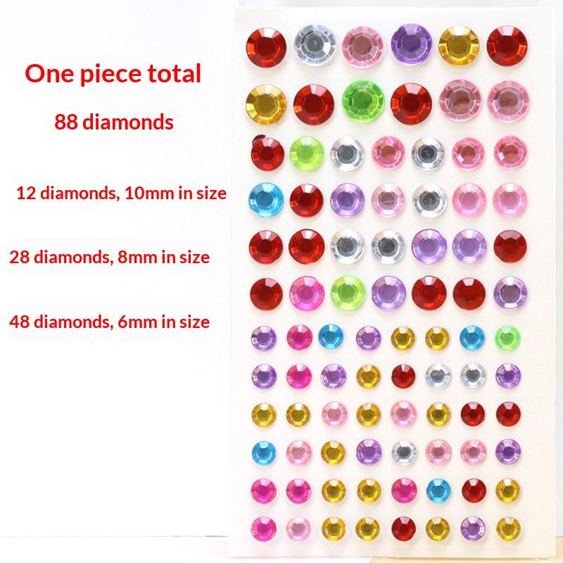 1Sheet Self Adhesive Rhinestone Jewelry Stickers On Face Gem Stickers Crystal Crafts Nail Body Makeup Card Making Craft Supplies