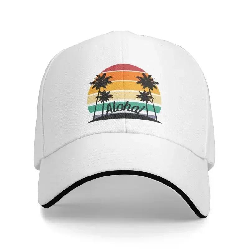 Punk Hawaii Aloha Beach Baseball Cap for Women Men Adjustable Tropical Palm Tree Dad Hat Outdoor