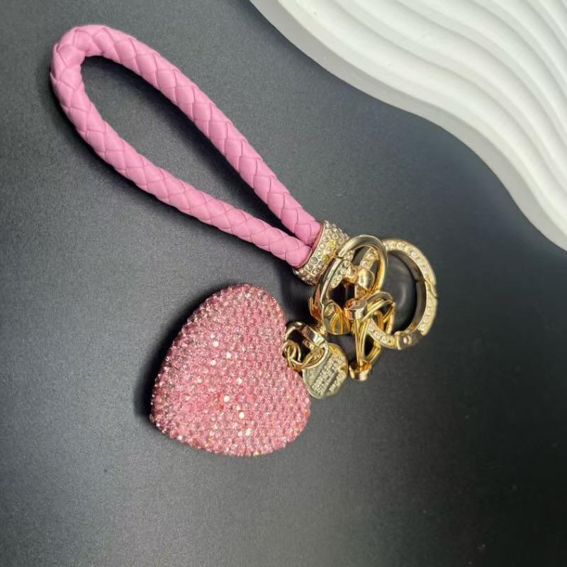 Women's Heart-Shaped Diamond Keychain - Valentine's Day Bag Pendant