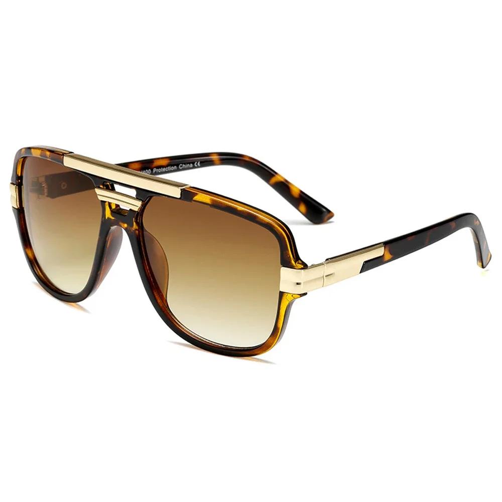

Vintage Square Sunglasses for Men and Women - Classic Designer Shades with Mirrored Lens As Picture