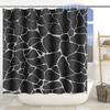 Marble Texture Printing Bathroom Non-Slip Floor Mat Shower Curtain Combination Carpet European And American Style