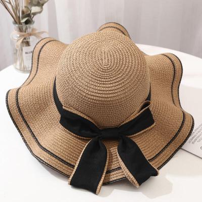 Flora Ribbon Beach Hat (Brown)